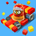 Pixel car racing blocky crash