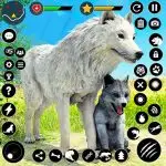 Virtual arctic wolf family sim